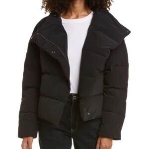 NWT Theory Offset Black Puffer Jacket Renew Poly 2 $455 L
